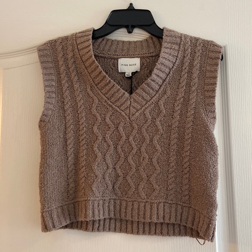 NWT Pink Rose Sweater Vest